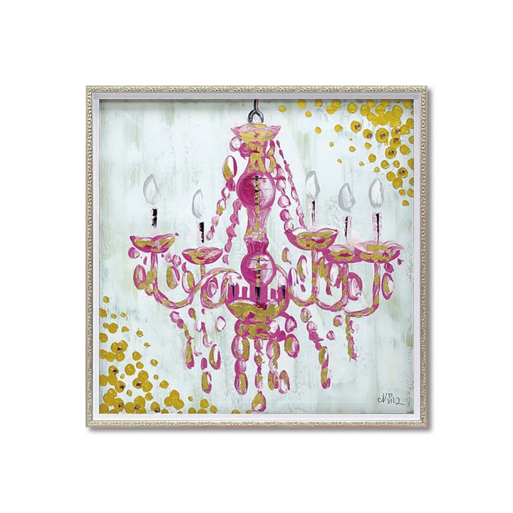 アートパネルオイルペイントアート『ラブシャンデリア』63×63cm