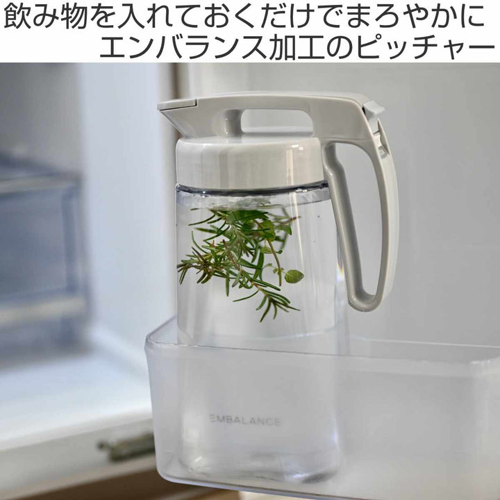 EMBALANCEピッチャー1.6Lシームレスパッキン一体型ワンタッチ耐熱横置きプラスチック