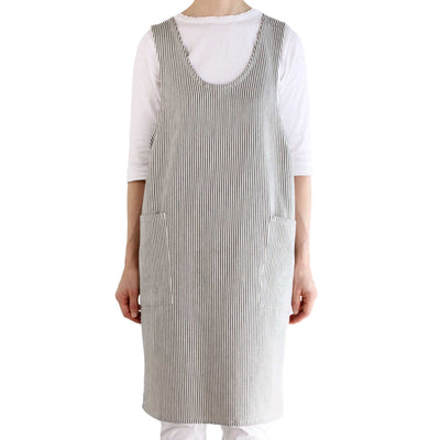 エプロン atelier Nuuit ストライプ ヒッコリー クロスオーバーエプロン