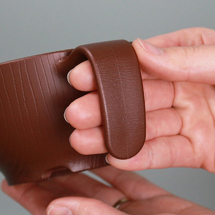 汁椀340ml持ちやすい木製風ハンドル付き介護食器プラスチック製バイオマス原料使用日本製