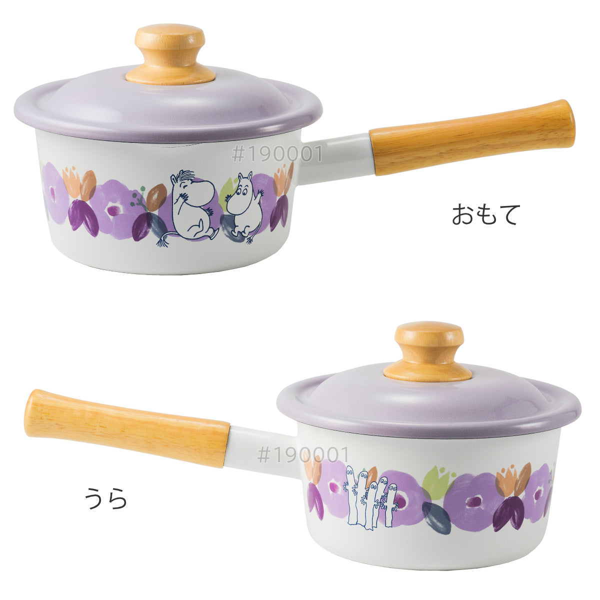 ソースパン 16cm IH対応 ムーミンフラワーガーデン 富士ホーロー 片手