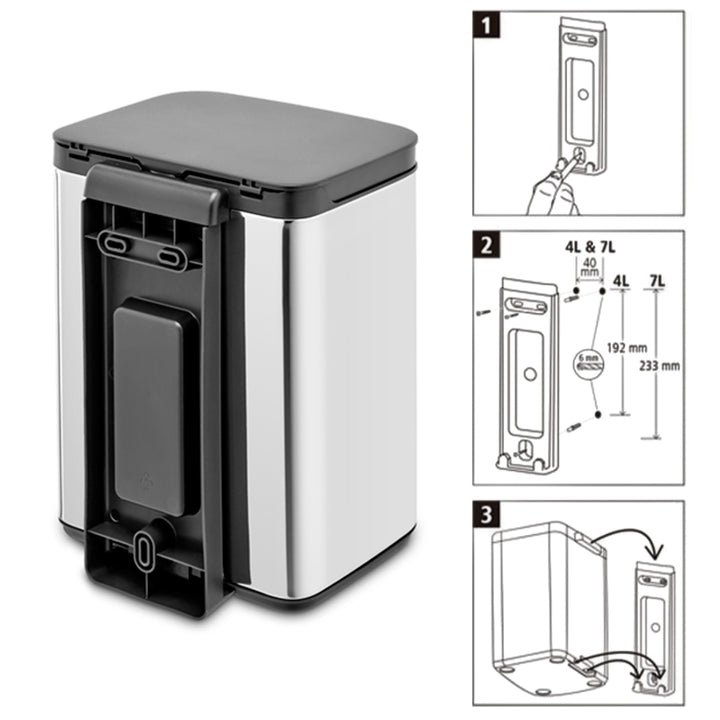 brabantiaゴミ箱4Lオープン式BoWasteBinブリリアントスチール