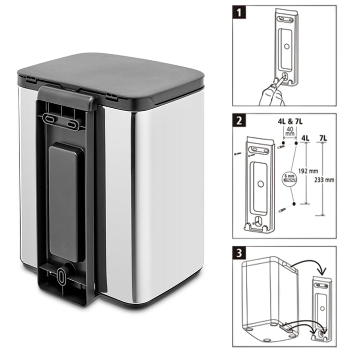 brabantiaゴミ箱7Lオープン式BoWasteBinブリリアントスチール