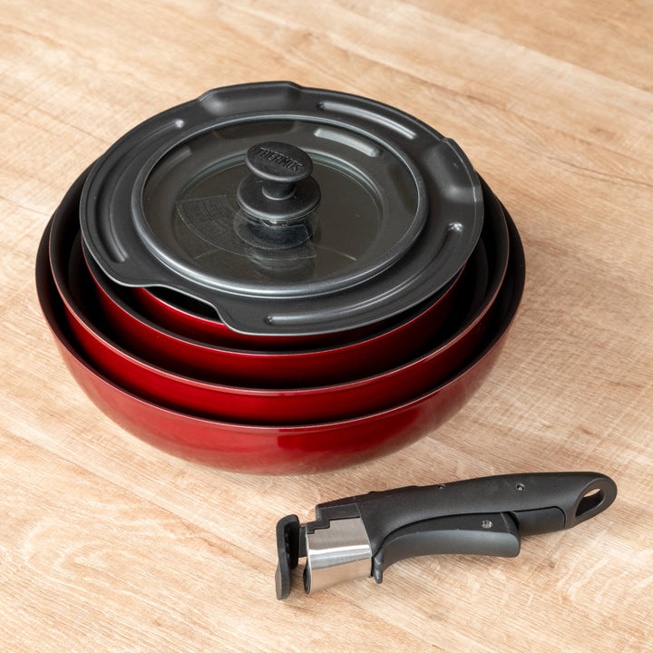 サーモス取っ手のとれるフライパン8点セットIH対応着脱ハンドル式食洗機対応KSD-8A