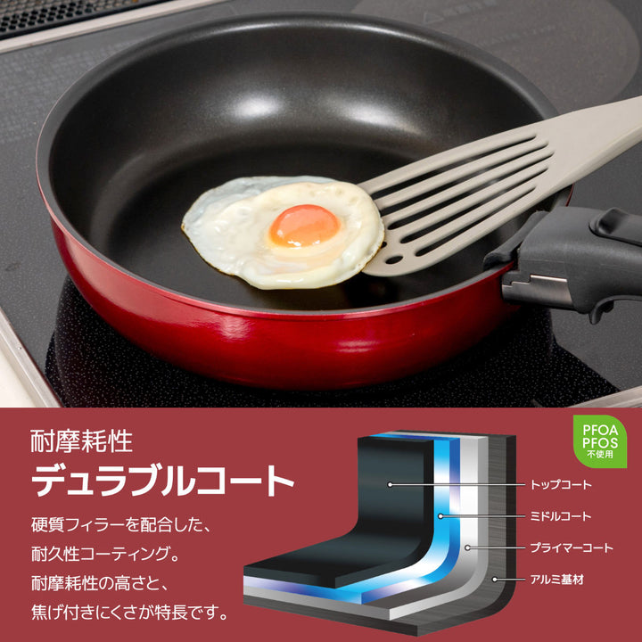 サーモス取っ手のとれるフライパン8点セットIH対応着脱ハンドル式食洗機対応KSD-8A