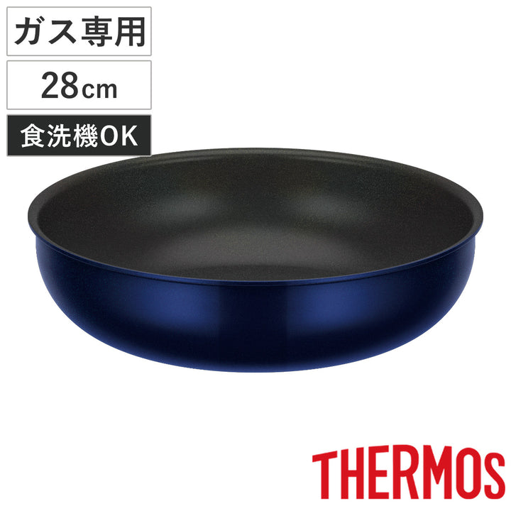 サーモス取っ手のとれる炒め鍋28cmガス火専用デュラブルシリーズ着脱ハンドル式