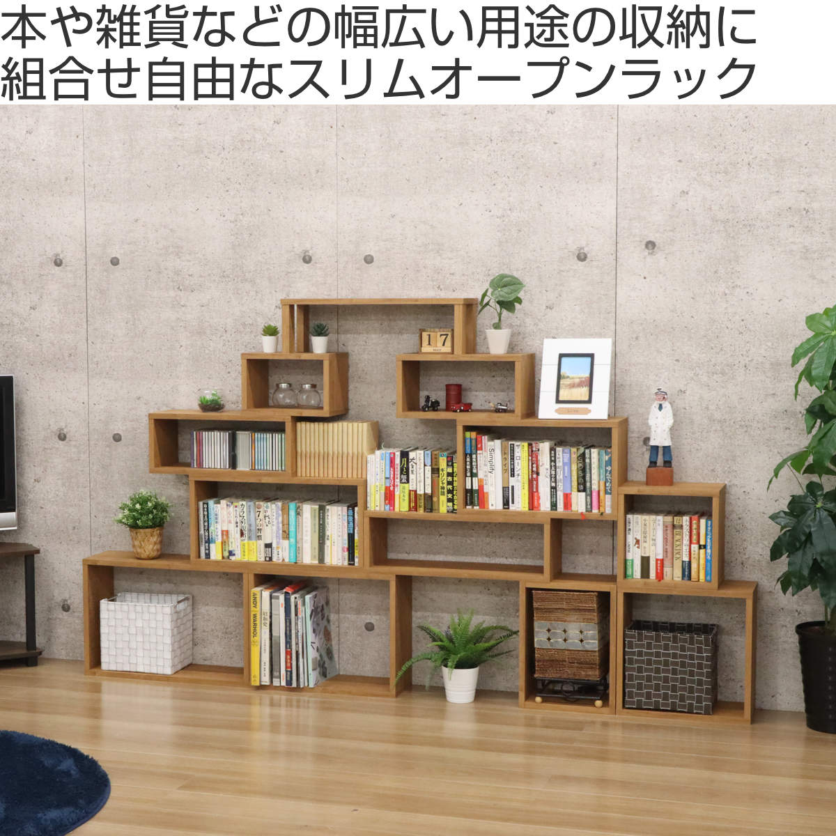 オープンラックシステム スリムタイプ 幅50×奥行20×高さ20cm 組合せ