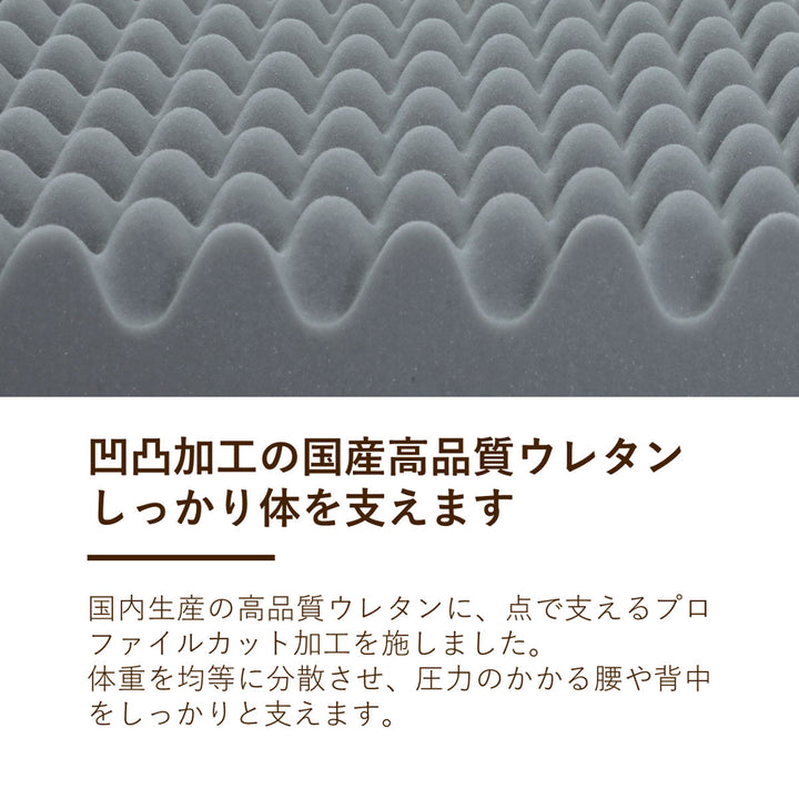 ウレタンマットレスシングル三つ折り体圧分散圧縮梱包SleepingGear日本製
