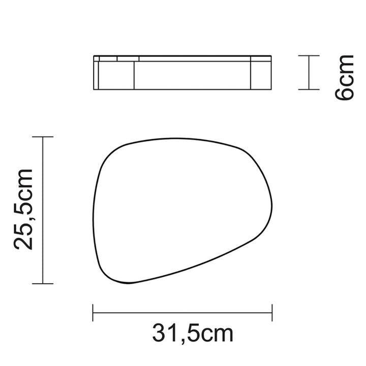 プレートフタ付き31.5cmトラモンティーナ石製木製