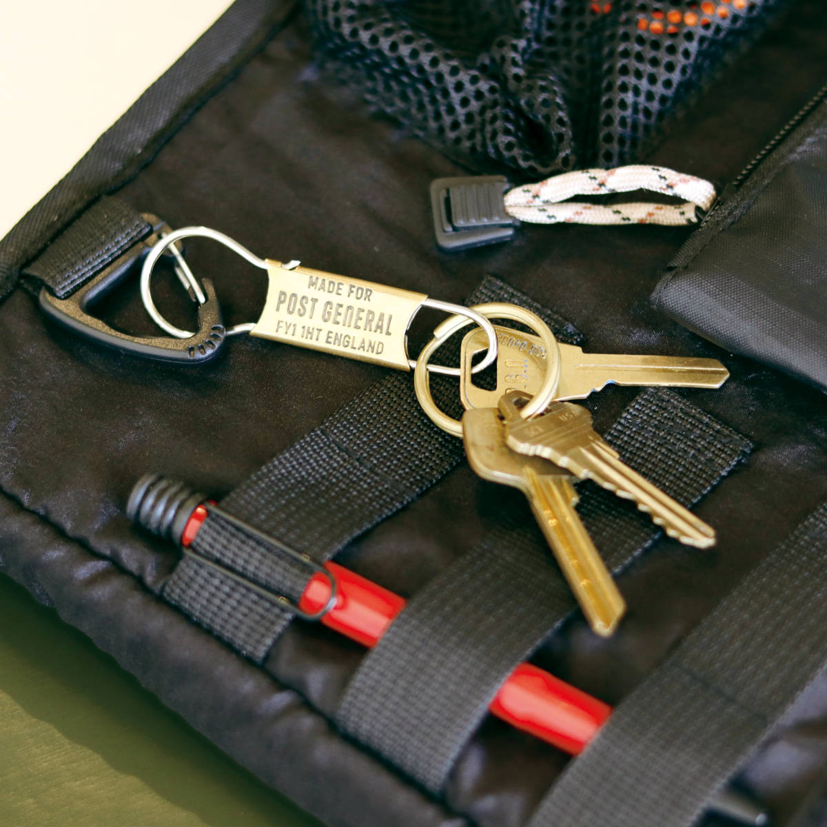 キーホルダー POST GENERAL ブラス キーホルダーウィズビンテージキー