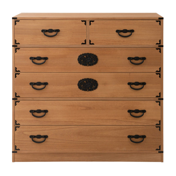 桐民芸箪笥幅100cm5段水性塗装積み重ね室町