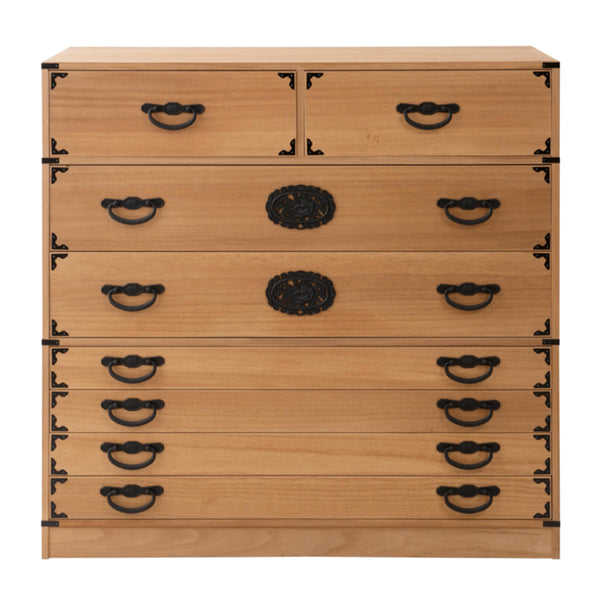 桐民芸箪笥幅100cm7段水性塗装積み重ね室町