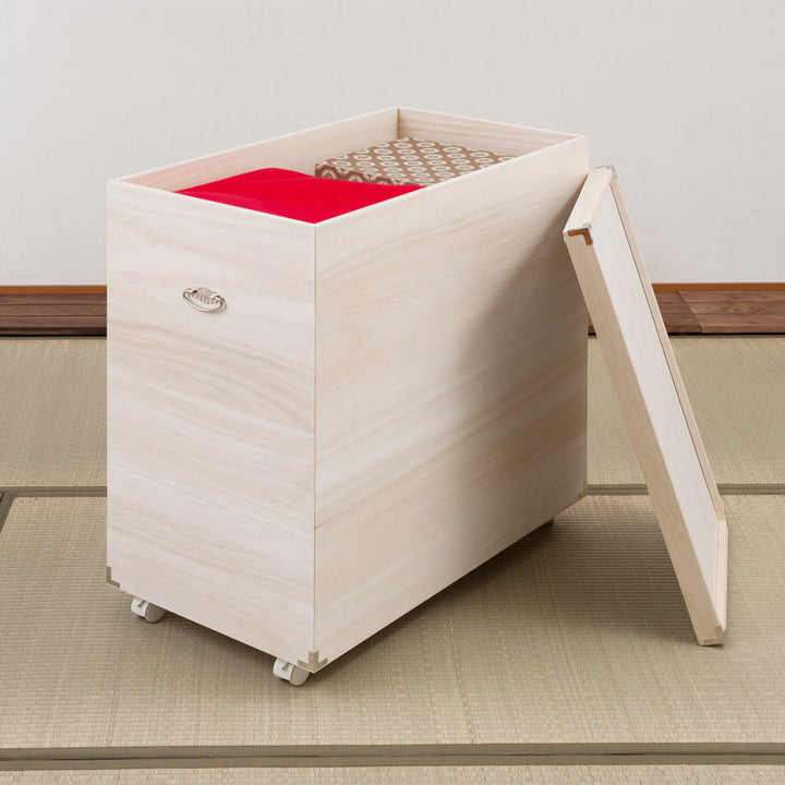 桐ひな人形ケース幅42cm深型キャスター付日本製完成品