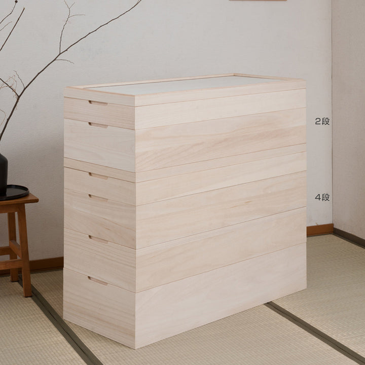 桐衣装ケース幅42cm4段キャスター付き日本製完成品桐心