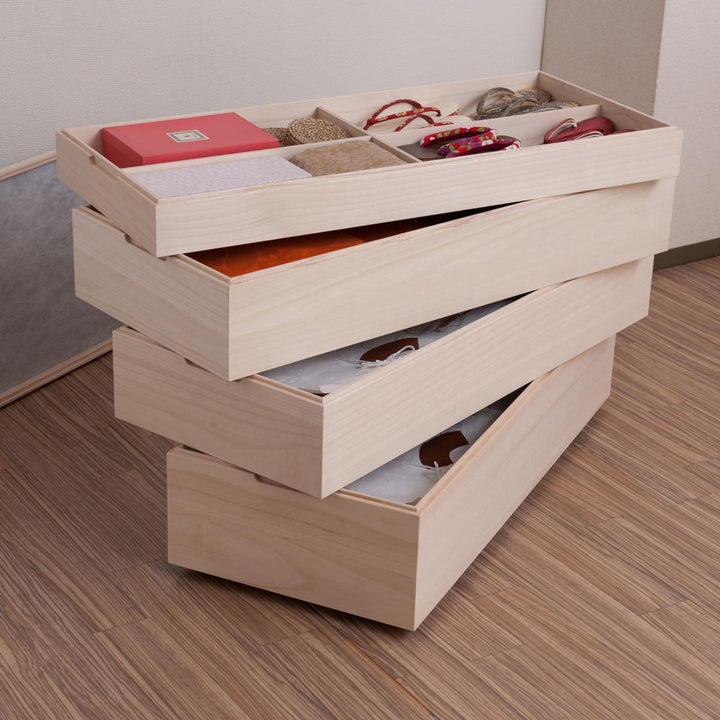 桐衣装ケース幅42cm4段キャスター付き日本製完成品桐心