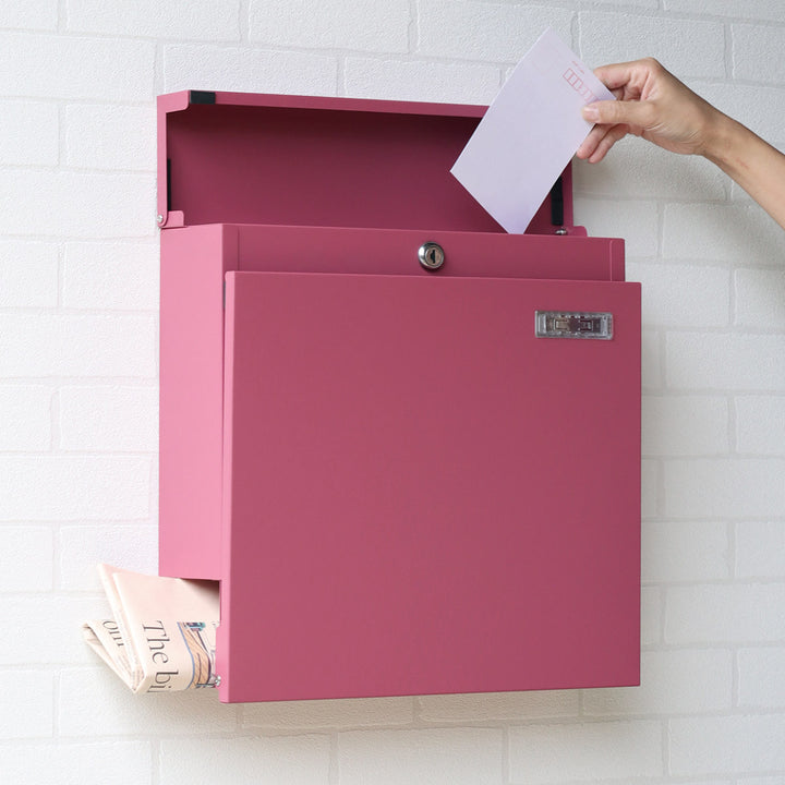 郵便ポスト新聞受け付き壁掛けポストMicheミケ