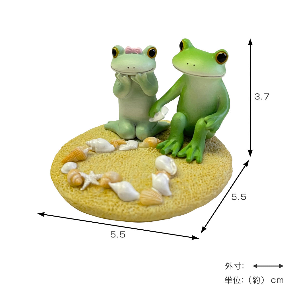 コポー 夏 海辺デート カエル 置物 – ハウジー