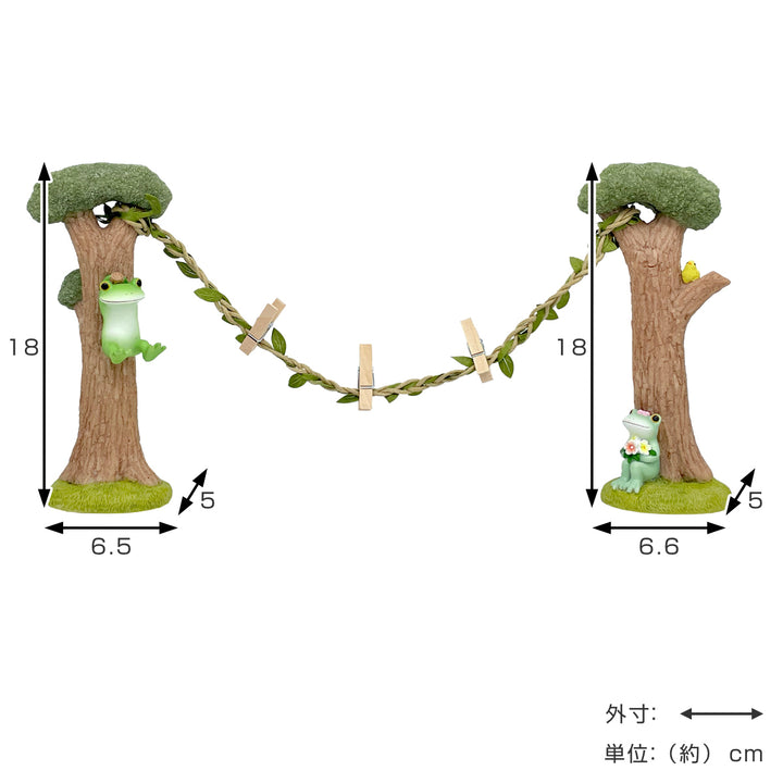 コポーマルチスタンドツリーカップルカエル置物