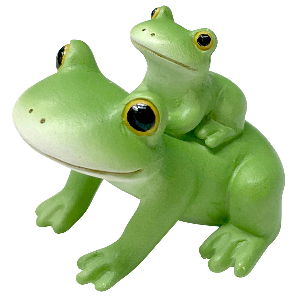 木製親子カエル　置物 コポー おんぶする親子カエル カエル 置物 – ハウジー
