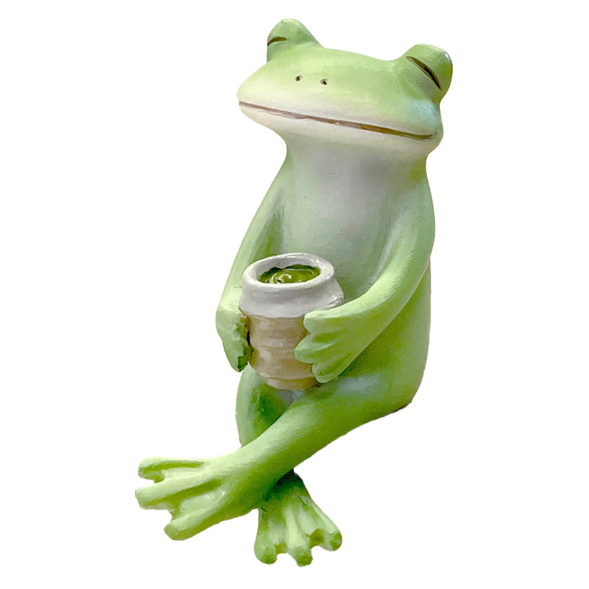 コポー お茶で一服するカエル カエル 置物 – ハウジー