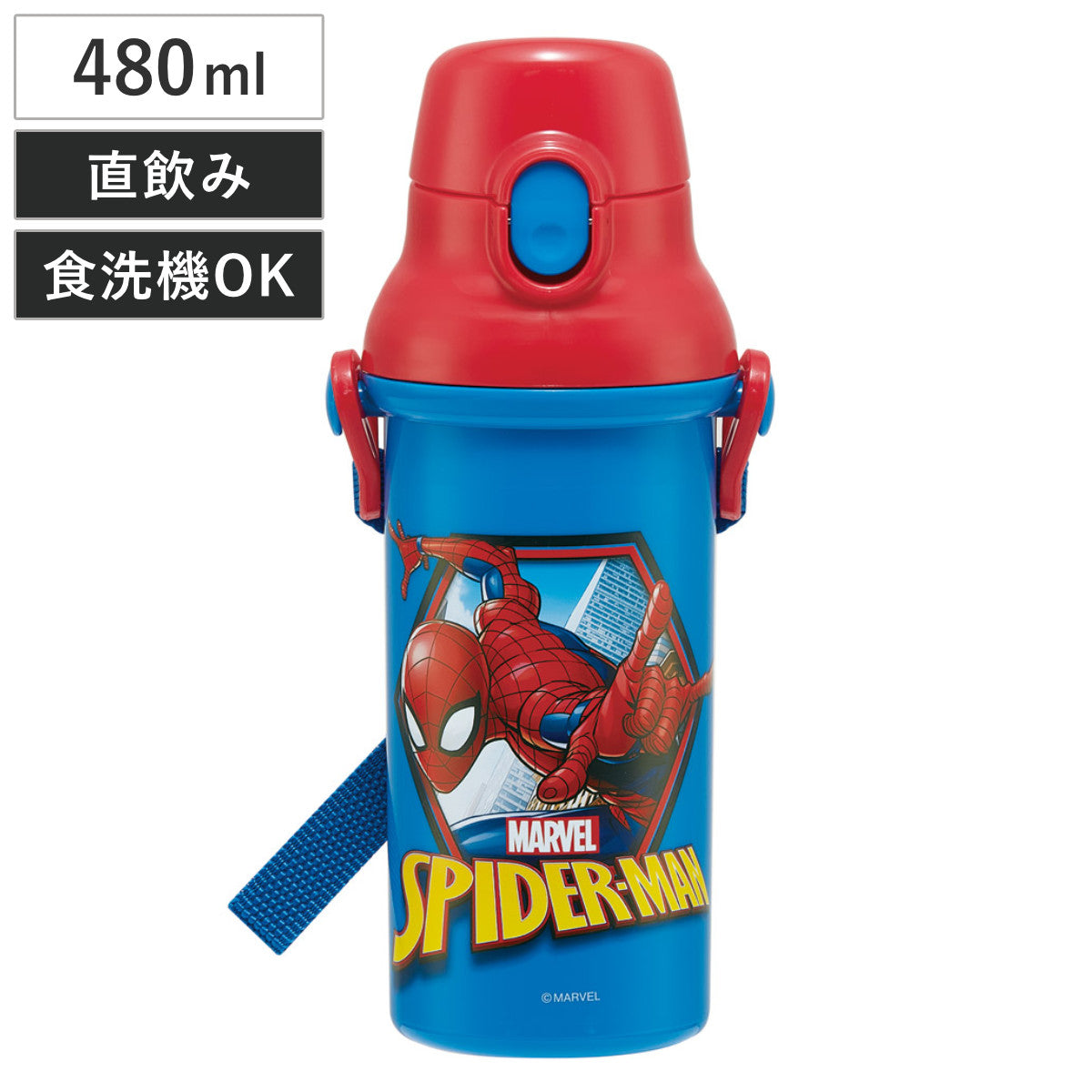 水筒 480ml 抗菌直飲プラボトル スパイダーマン25 – ハウジー
