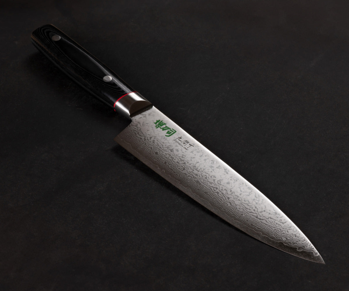 牛刀 20cm 九間丁 ダマスカス鋼割込 黒マイカルタ 堺刀司 日本製