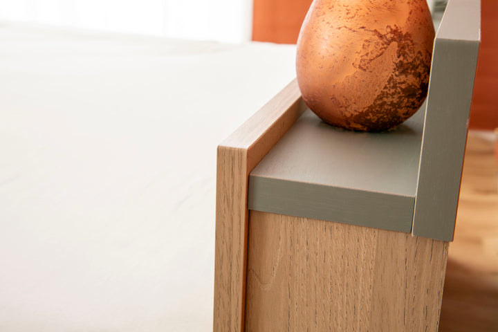 収納付きベッドダブルツートン2口コンセント日本製Apel