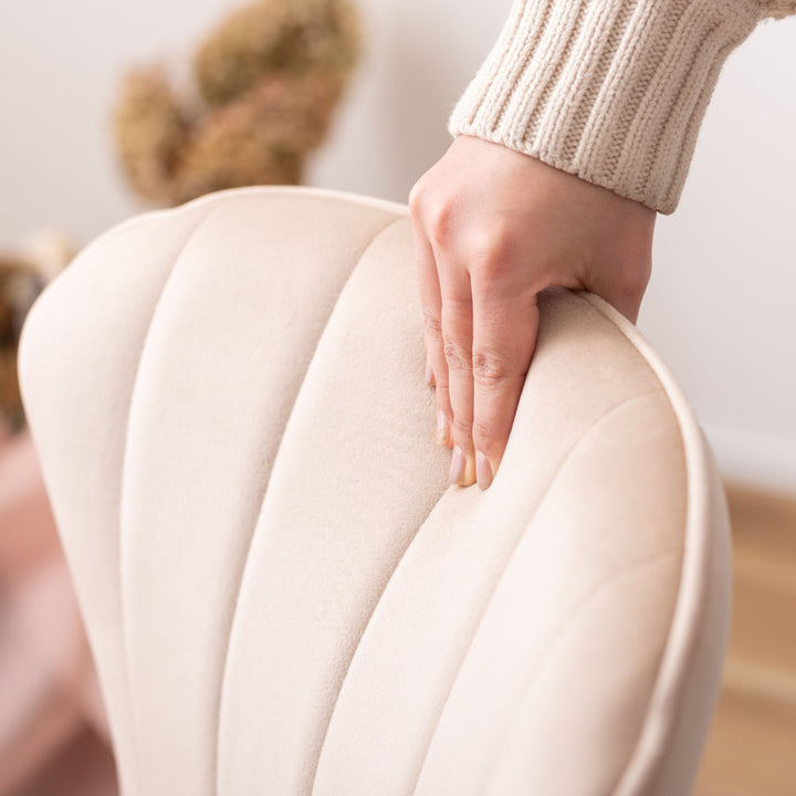 ダイニングチェア座面高43cmベロア調アンティークゴールド脚