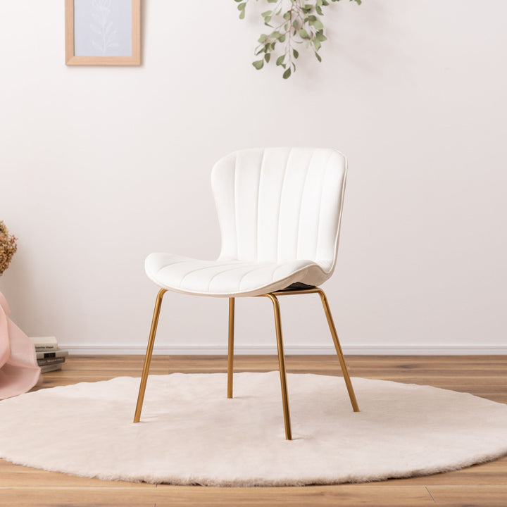 ダイニングチェア座面高43cmベロア調アンティークゴールド脚