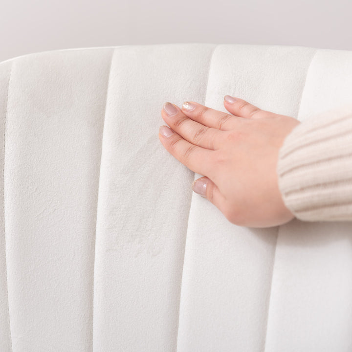 ダイニングチェア座面高43cmベロア調アンティークゴールド脚