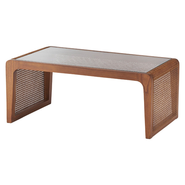 センターテーブル幅90cmガラステーブルラタン