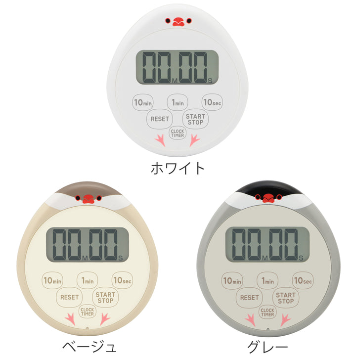 キッチンタイマー文鳥防水マグネット付きドリテック