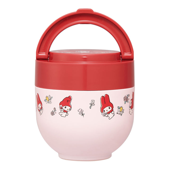 弁当箱保温折りたたみハンドル付保温ジャー540mlマイメロフラワーレトロ