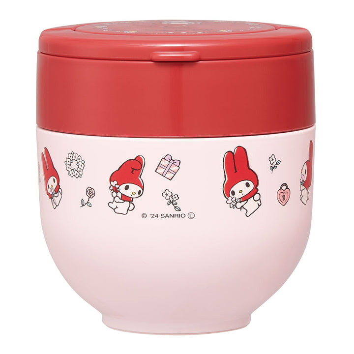 弁当箱保温折りたたみハンドル付保温ジャー540mlマイメロフラワーレトロ