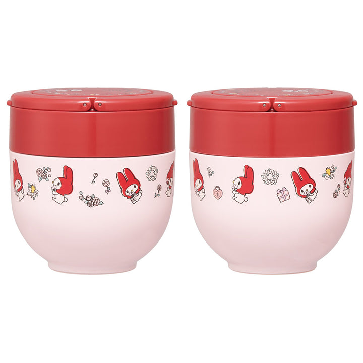 弁当箱保温折りたたみハンドル付保温ジャー540mlマイメロフラワーレトロ