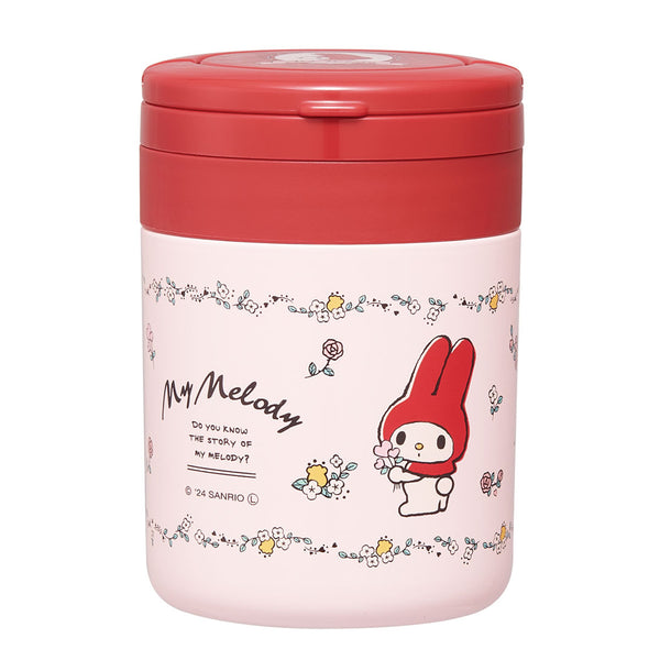 スープジャー折りたたみハンドル付デリカポット300mlマイメロフラワーレトロ