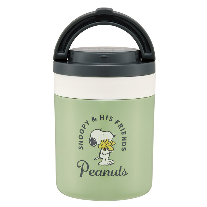 スープジャー折りたたみハンドル付デリカポット300mlスヌーピー（バッジ）