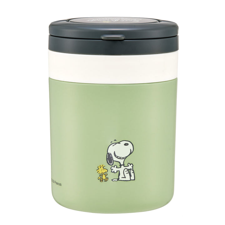 スープジャー折りたたみハンドル付デリカポット300mlスヌーピー（バッジ）