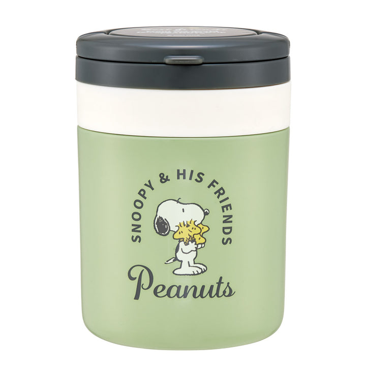 スープジャー折りたたみハンドル付デリカポット300mlスヌーピー（バッジ）