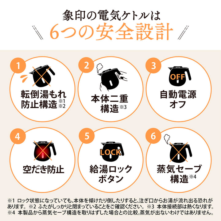 象印電気ケトル600ml木目調電源プレート付き安全設計空だき防止メーカー保証付き