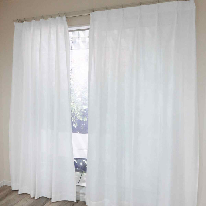 レースカーテン無地UVカットミラーレース100×228cm2枚省エネホワイト