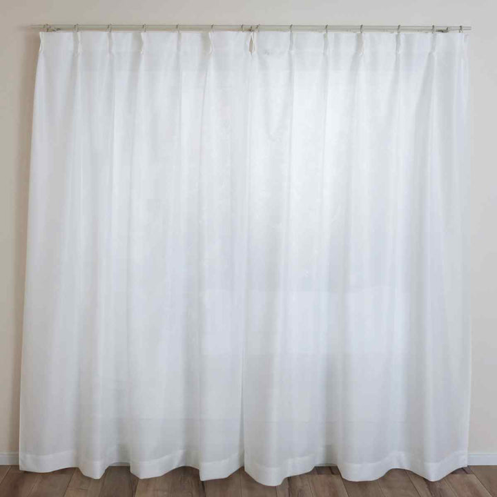 レースカーテン無地UVカットミラーレース100×228cm2枚省エネホワイト