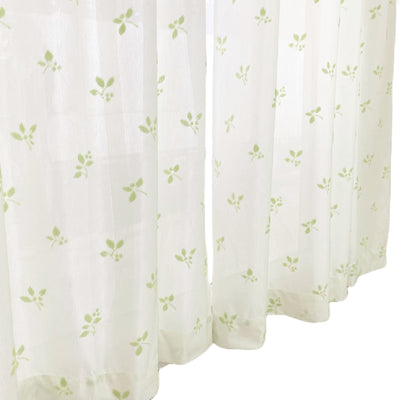 レースカーテン リーフ柄 UVカット パイルミラーレース 100×108cm 省エネ 2枚組