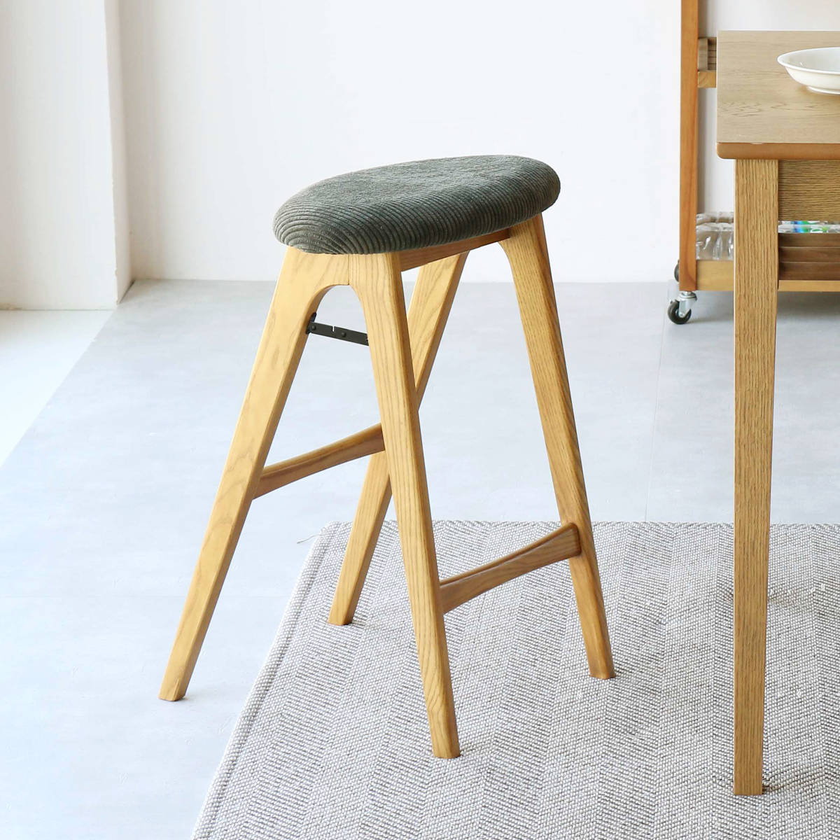 スツール 折りたたみ 高さ60.5cm 天然木 Folding Stool -butler