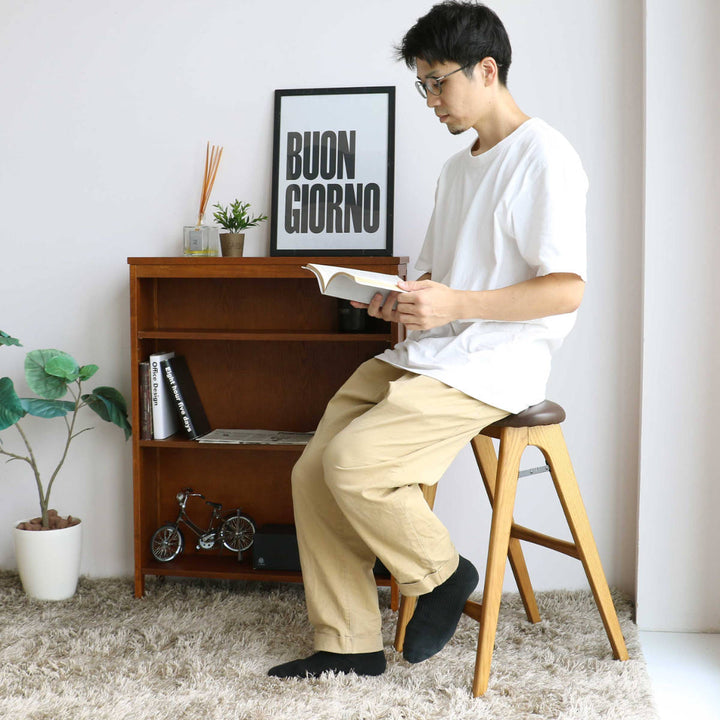 スツール折りたたみ高さ60.5cm天然木