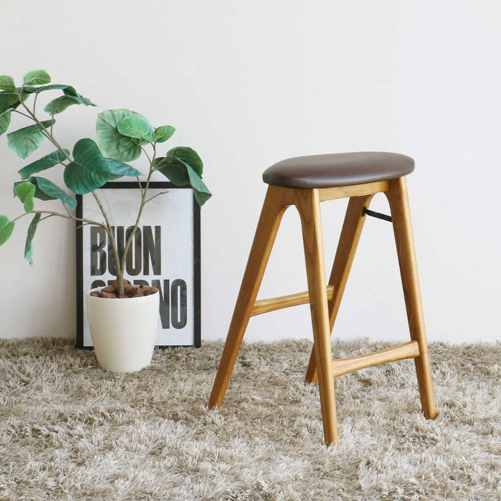 スツール折りたたみ高さ60.5cm天然木