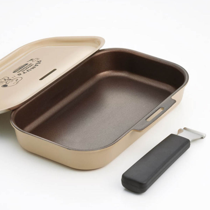 グリルパンスヌーピー着脱ハンドル付き蓋付きグリルクッカー