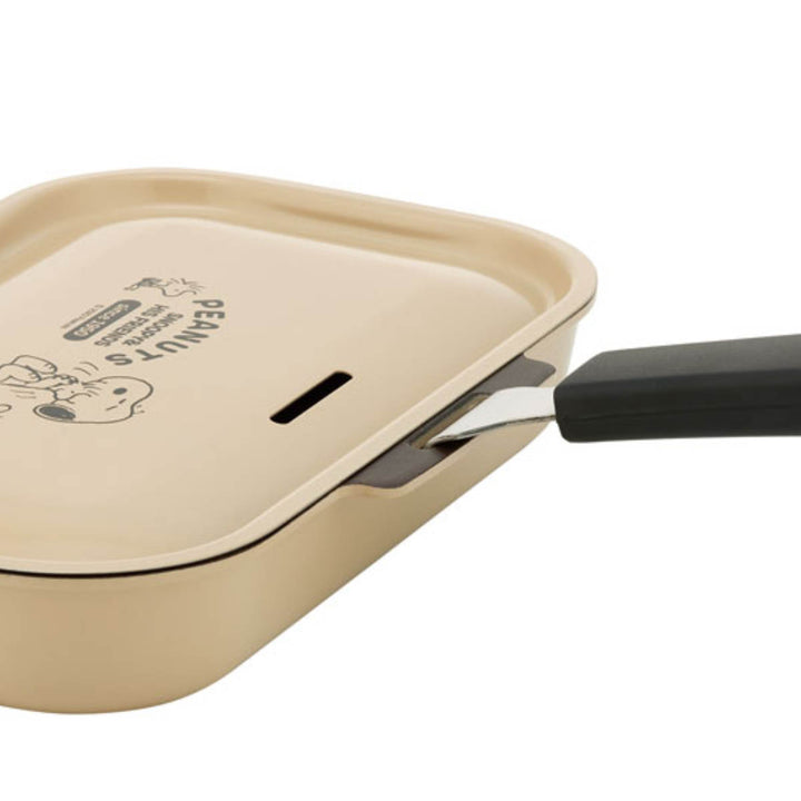 グリルパンスヌーピー着脱ハンドル付き蓋付きグリルクッカー