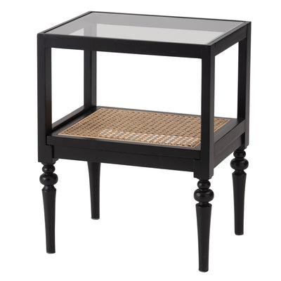 ミニシェルフ 幅40cm 1段 天然木 ろくろ脚 ラタン 完成品