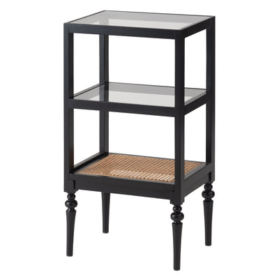 オープンシェルフ 幅40cm 2段 天然木 ろくろ脚 ラタン 完成品